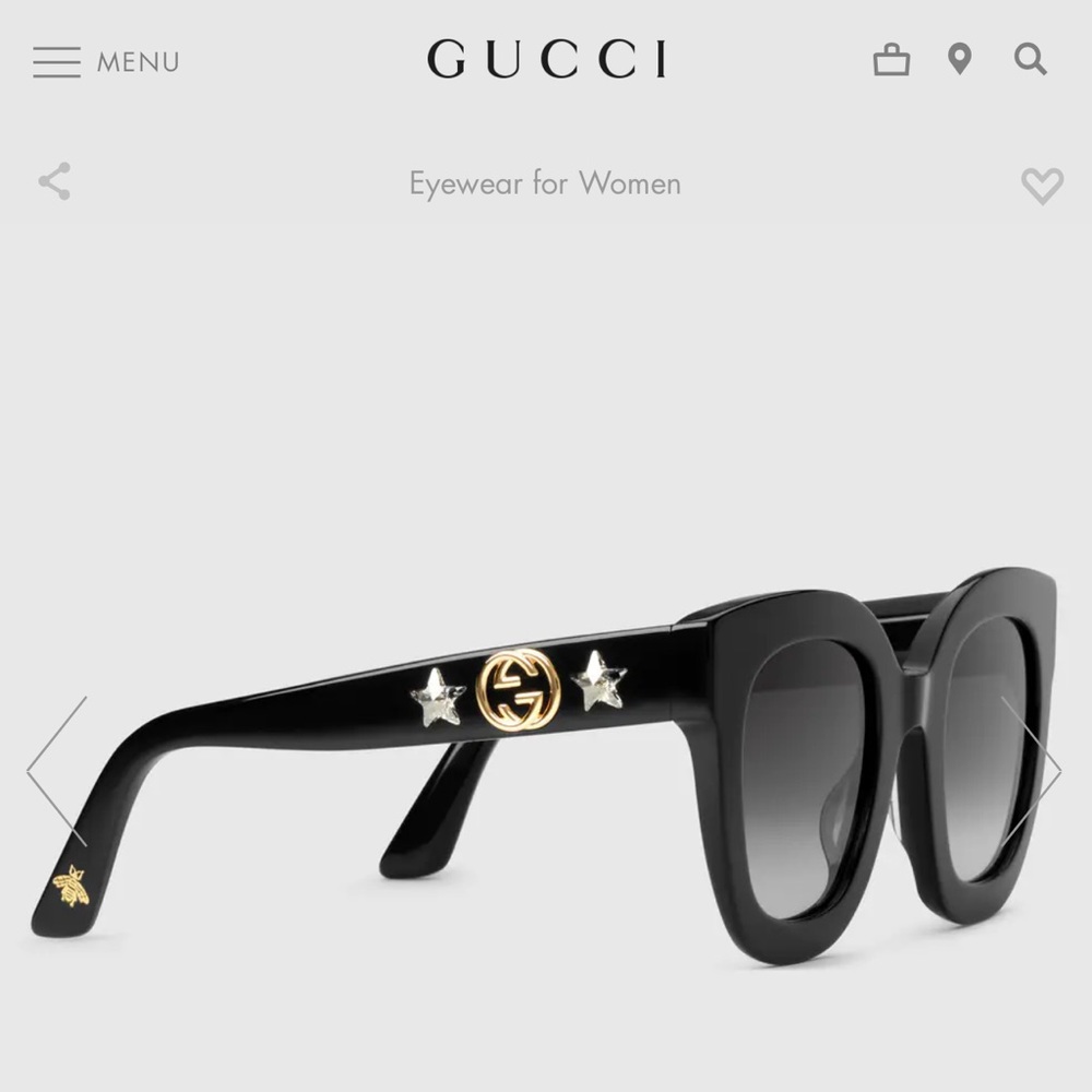 Brand new in box Gucci round sunglasses with rhinestones originally $505